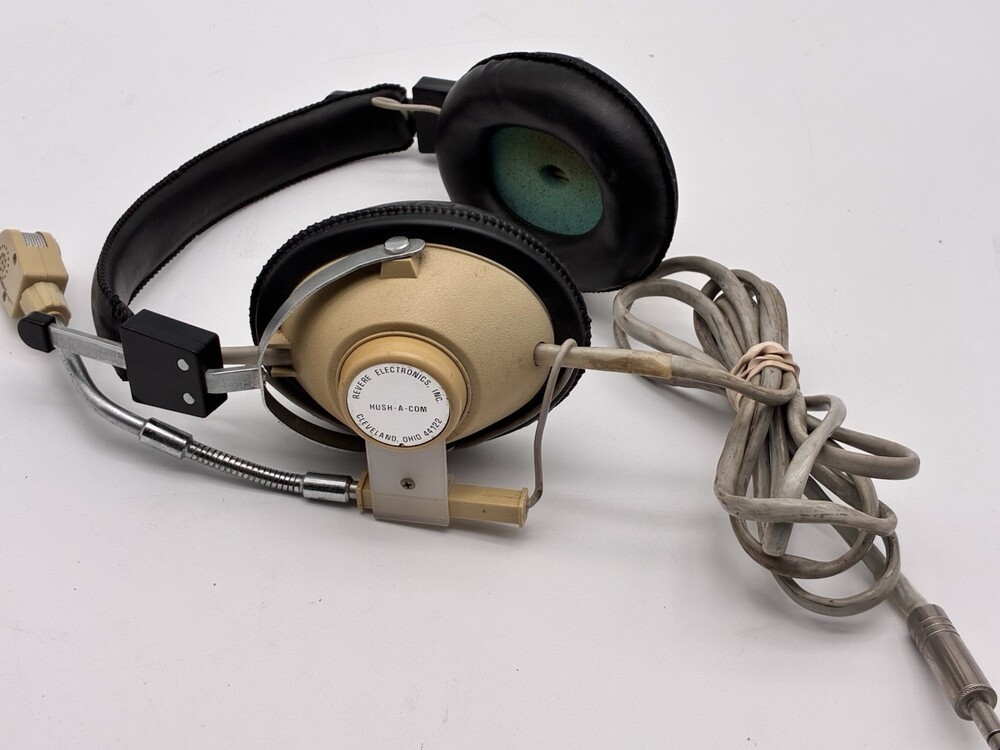 Vintage Revere Electronics Hush-A-Com Headset w/ Mic Cleveland OH Aviation